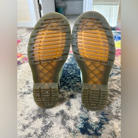 Dr Doc Marten Sage Green Pascal 1460 Virginia Leather Lace Up Combat Boots Sz 7 - Picture 6 of 7